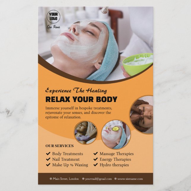 Custom Spa Services Flyer (Front)