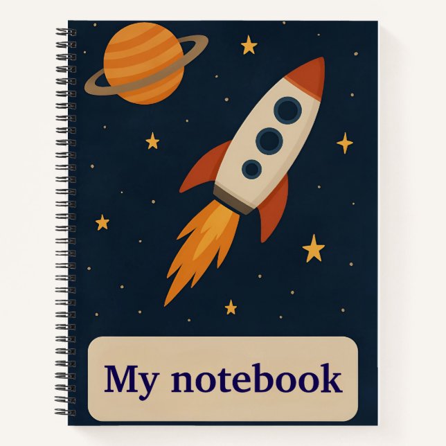 Custom Space Adventure Notebook for Boys (Front)
