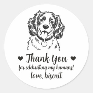 Custom Spaniel Dog Wedding Favour Stickers
