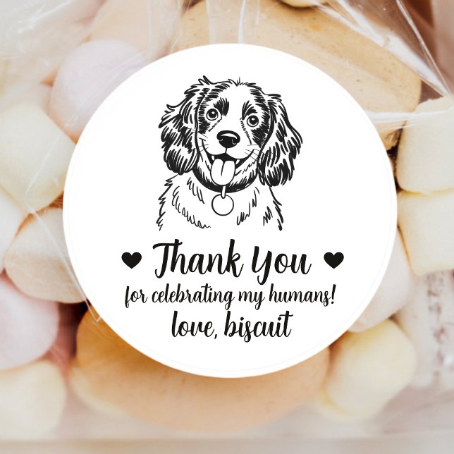 Custom Spaniel Dog Wedding Favour Stickers (Creator Uploaded)