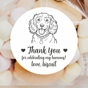Custom Spaniel Dog Wedding Favour Stickers