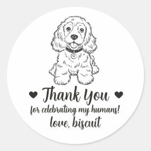 Custom Spaniel Dog Wedding Favour Stickers