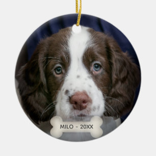 Custom Spaniel Puppy Dog Photo Ceramic Tree Decoration