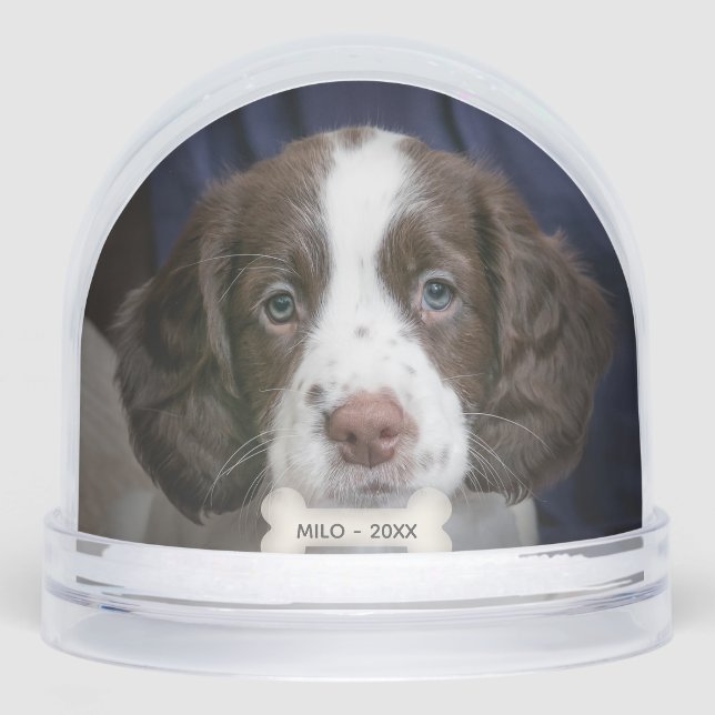 Custom Spaniel Puppy Dog Photo Snowglobe (Front)