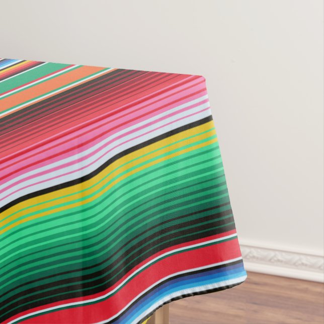 Custom Spanish Serape Mexican Blanket Fiesta Tablecloth (In Situ)