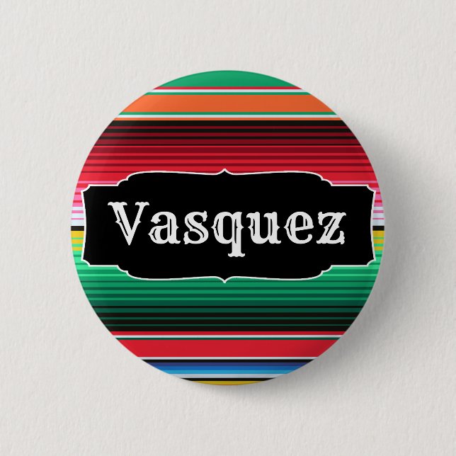 Custom Spanish Serape Mexican Blanket Personalised 6 Cm Round Badge (Front)