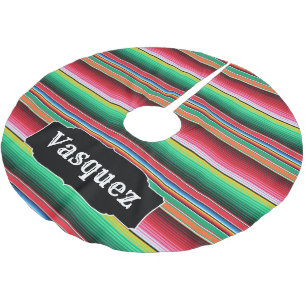 Custom Spanish Serape Mexican Blanket Personalised Brushed Polyester Tree Skirt
