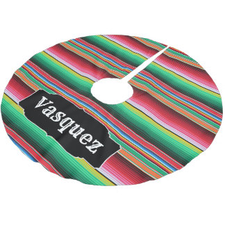 Custom Spanish Serape Mexican Blanket Personalised Brushed Polyester Tree Skirt