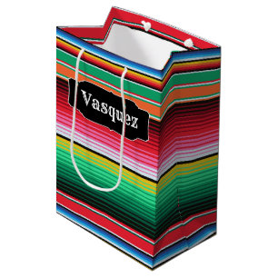 Custom Spanish Serape Mexican Blanket Personalised Medium Gift Bag