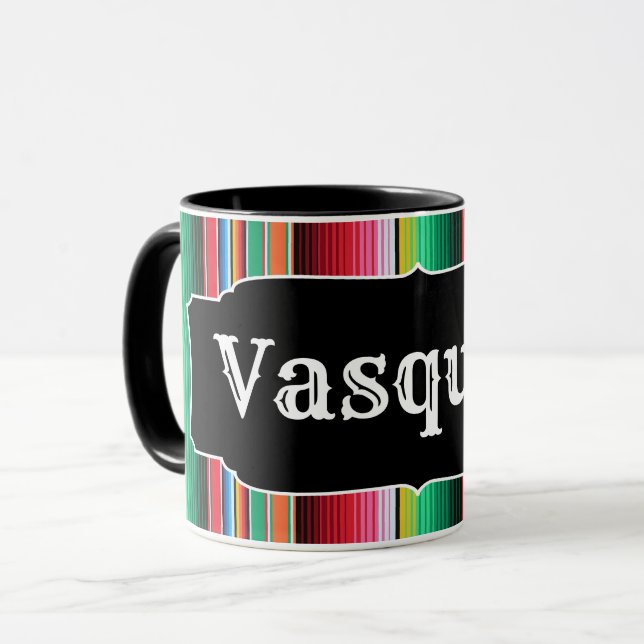 Custom Spanish Serape Mexican Blanket Personalised Mug (Front Left)