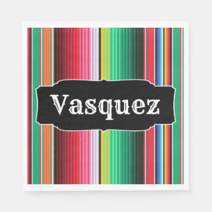 Custom Spanish Serape Mexican Blanket Personalised Napkin