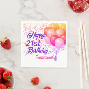 Custom Special Occasion Confetti with Balloons Napkin