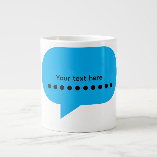 Custom Speech Bubble Design – Personalised Text Large Coffee Mug (Front)