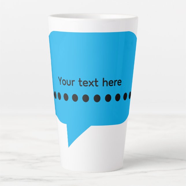 Custom Speech Bubble Design – Personalised Text Latte Mug (Front)