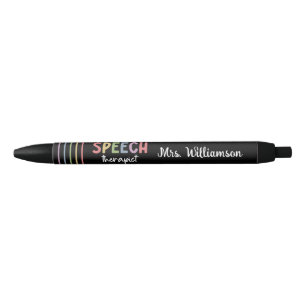 Custom Speech Therapist SLP Speech Pathologist Black Ink Pen