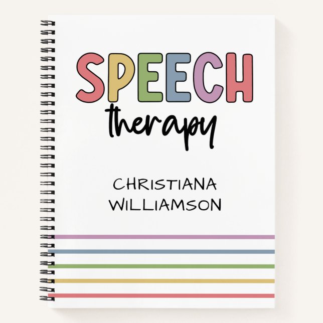 Custom Speech Therapy SLP Speech Pathologist  Notebook (Front)
