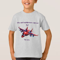 Custom Spiderman Web-Plane Kids Birthday T-Shirt