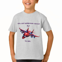 Custom Spiderman Web-Plane Kids Birthday T-Shirt