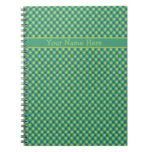 Custom Spiral Notebook, Blue and Green Polka Dots Notebook