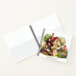 Custom Spiral Notebook   Cute Witch And Fox