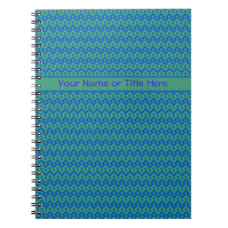 Custom Spiral Notebook, Emerald and Blue Geometric Notebook