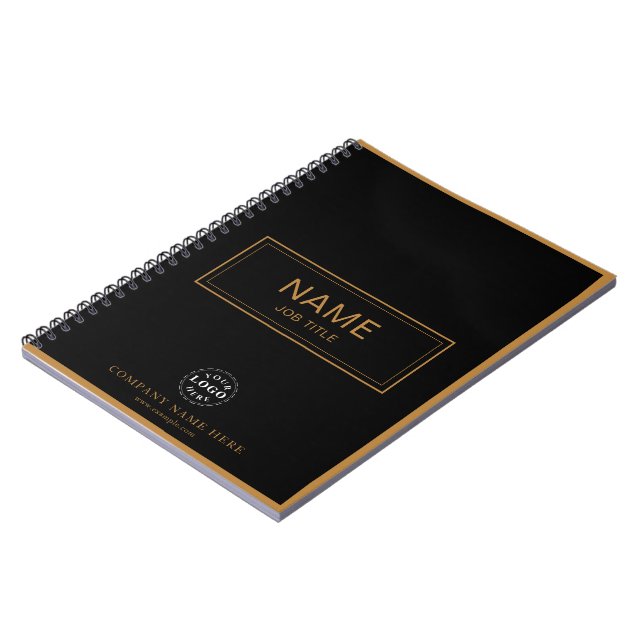 Custom Spiral Notebook with Name & Business Logo (Left Side)