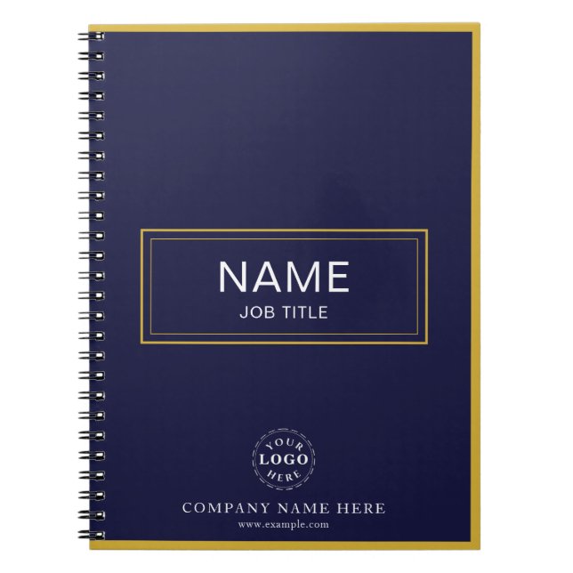 Custom Spiral Notebook with Name & Business Logo (Front)