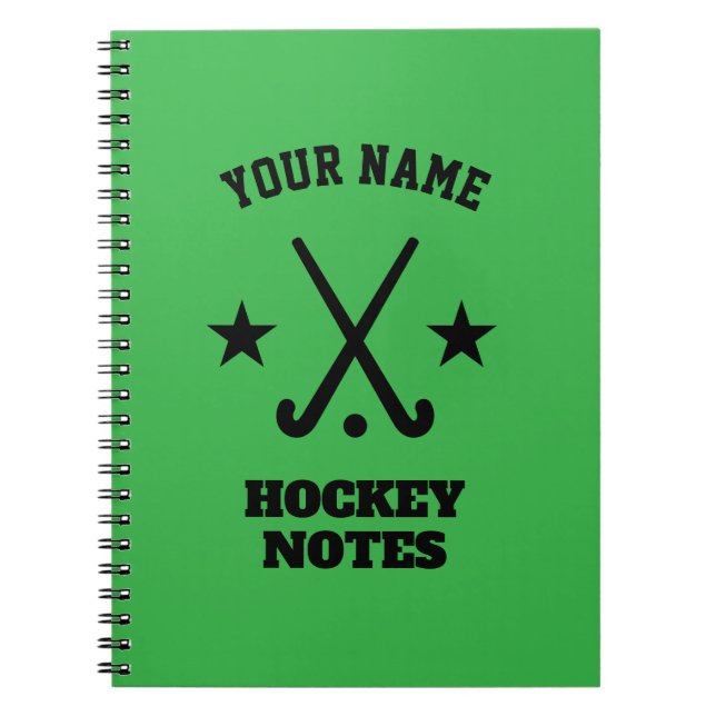 Custom spiral planner for field hockey coach notebook (Front)