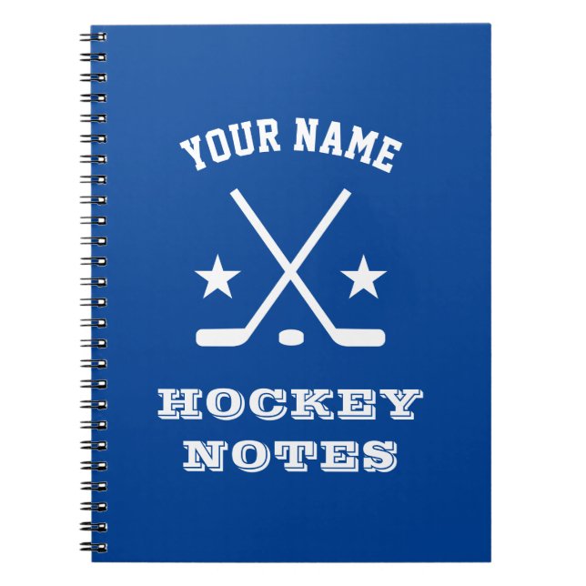 Custom spiral planner for ice hockey player coach notebook (Front)