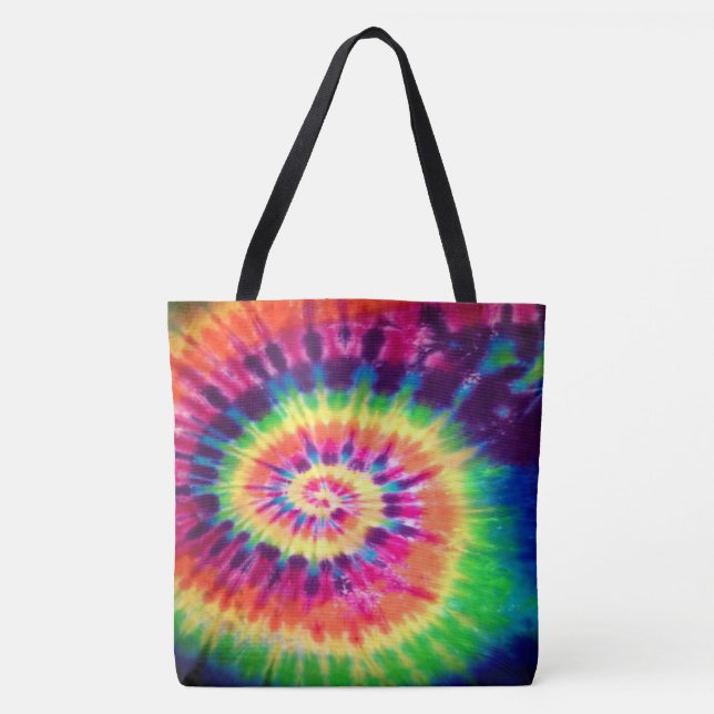 Custom Spiral Tie-Dye Tote Bag (Front)