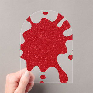 Custom Splash Tomato Red Clear Acrylic Invitation