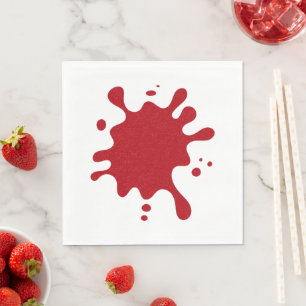 Custom Splatter Design Tomato Red Paper Napkin