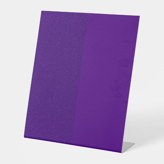 Custom Split Glitter & Matte Purple Pedestal Sign (Front)