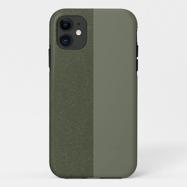 Custom Split Matte + Textured Green iPhone 11 Case (Back)