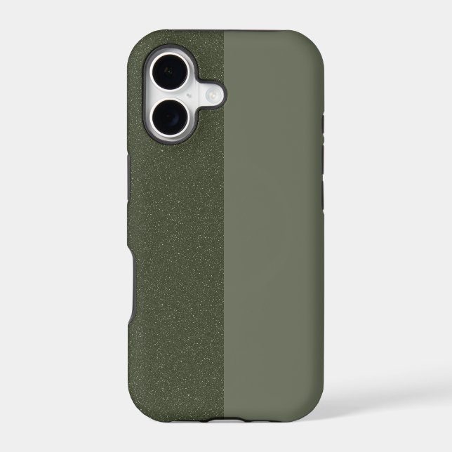 Custom Split Matte + Textured Green iPhone 11 Case (Back)