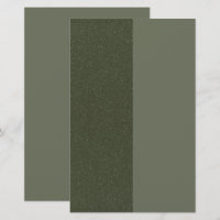 Custom Split-Panel Moss Green Textured Stationery