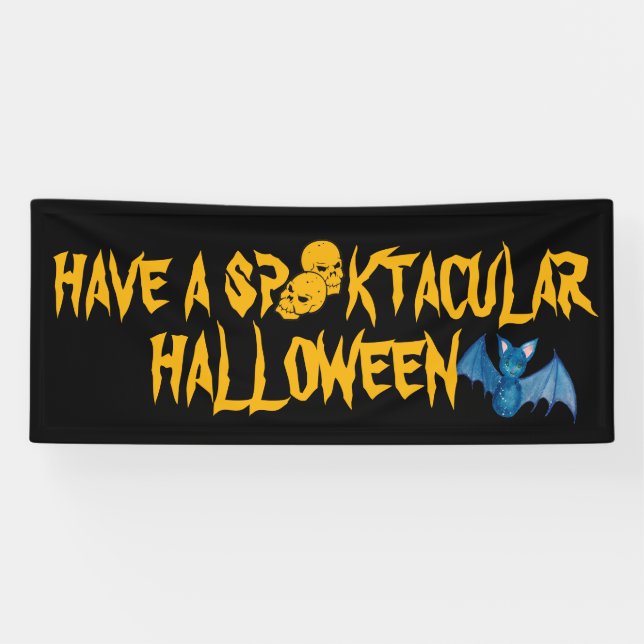 Custom Spooktacular Halloween Decorations Party Banner (Horizontal)