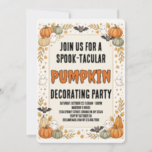 Custom Spooktacular Pumpkin Party CUTE Halloween Invitation