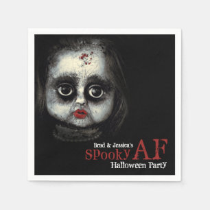Custom Spooky AF Halloween Party  Napkin