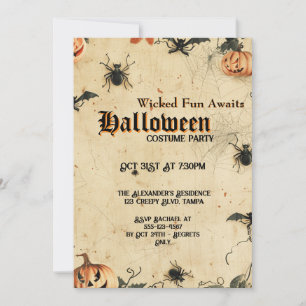 Custom Spooky Halloween Costume Party Invitation