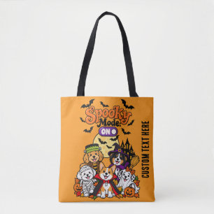 Custom Spooky Halloween Dogs Reversible Tote Bag