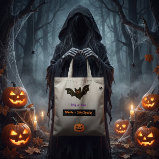 Custom Spooky Paw Halloween Boo Crew Tote Bag