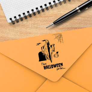 Custom Spooky Scary Skeleton Funny Halloween Party Self-inking Stamp