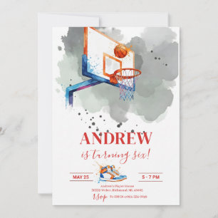 Custom Sport Basketball Birthday Invitation