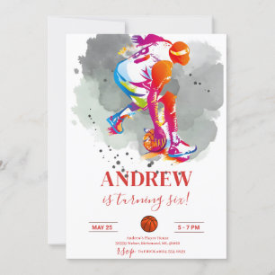 Custom Sport Basketball Birthday Invitation