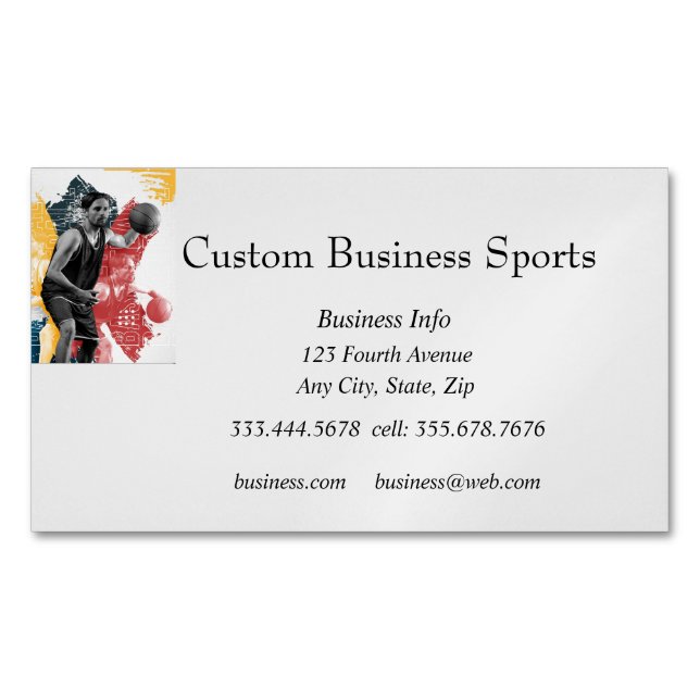 Custom Sports Basketball Coach Store  Magnetic Business Card (Front)