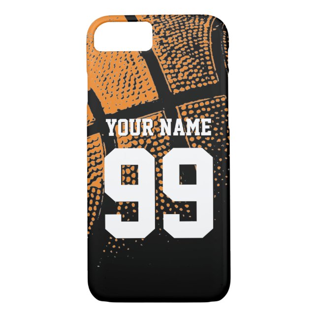 Custom sports basketball jersey number iPhone case (Back)