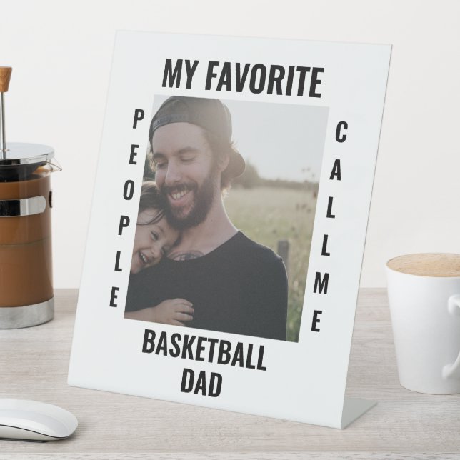 Custom Sports dad Sports mom photo template T-Shir Pedestal Sign (In SItu)