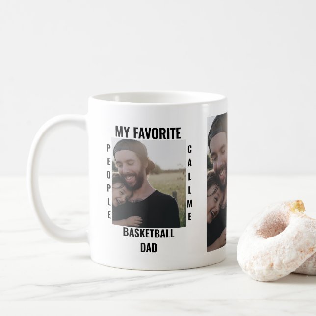 Custom Sports dad Sports mum photo template Coffee Mug (With Donut)