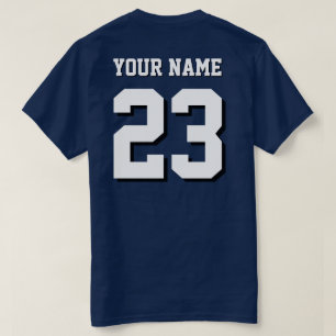 Custom Sports Jersey T-Shirt - Name and Number